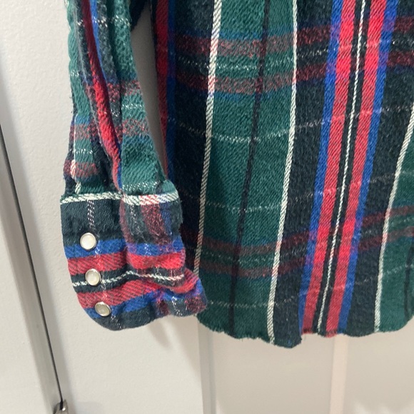 Vintage Wrangler western thick flannel Pearl snap button down men's large tall - Picture 2 of 11